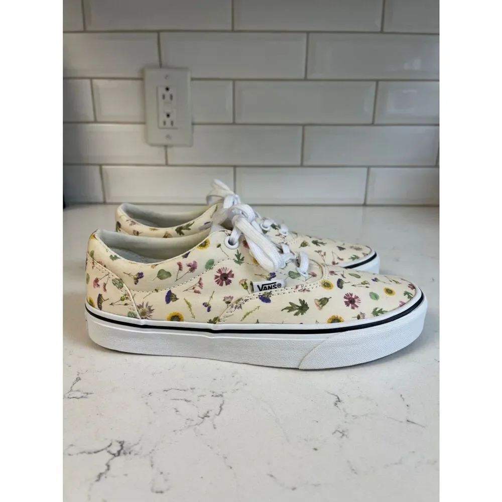 Vans Doheny 'Pressed Floral - Classic White' Women’s Size 6.5 Worn 2-3 Times